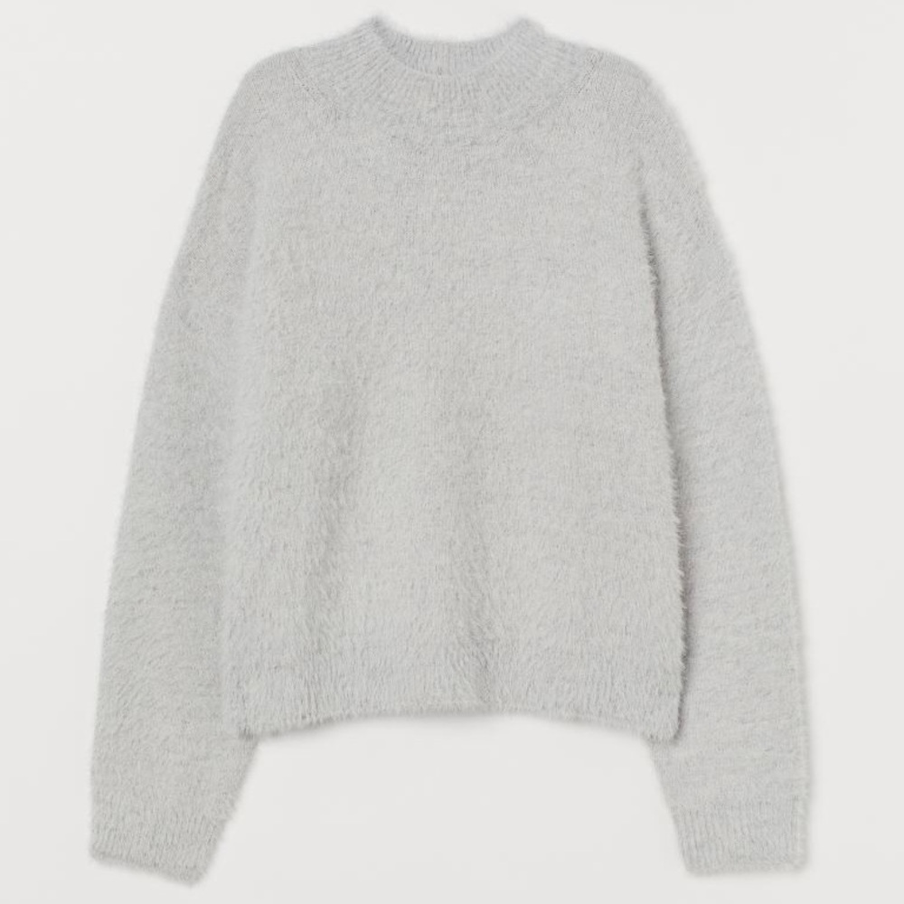 Grey fluffy sweater H&M
